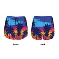 thumbnail image 6 of Uemuo Beach with Palm Trees Pattern Women's Athletic Shorts High Waisted Running Shorts with Liner Pockets Gym Elastic Workout Shorts-Small, 6 of 9