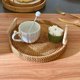 thumbnail image 4 of Rattan Siring Bandeja Comida Hecha A Mano Simplicidad Natural Ratán Al Desgaste Regalo Perfecto para El Desayuno, 4 of 9