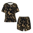 thumbnail image 4 of Naloa Modern Golden Butterfly Women's Short-Sleeved Pajama Set, Loungewear, Summer pajamas, Breathable Cozy - 4X-Large, 4 of 9