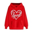 thumbnail image 2 of SOOMLON Valentines Day Hoodies Women Girl Friend Valentines Gift Plus Size Casual Long Sleeve Crewneck Sweatshirts Tops Cute Love Heart Print Pullovers Shirts Trendy Festival Outfits 2025 Red XL, 2 of 5