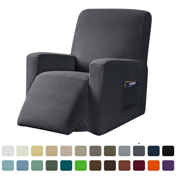 Subrtex Stretch 1 Piece Textured Grid Recliner Slipcover Gray Com Subrtex Stretch 1 Piece Textured Grid, Recliner Chair Covers Australia