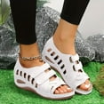 thumbnail image 2 of Mostsola Orthopedic Sandals for Women 2025 Hollow out Open Toe Hook and Loop Wedge Sandals, 2 of 5