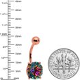 thumbnail image 2 of Body Candy Womens 14G Plated 316L Steel Navel Ring Piercing Rosy Vitrail lAccent Elegance Belly Button Ring, 2 of 2