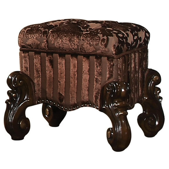 Newboti Furniture Brown And Cherry Oak Vanity Stool With Nailhead Trim 0899