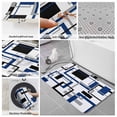 thumbnail image 6 of Blue Black Geometric Bath Mat 3 Piece Bathroom Rug Set, Modern Minimalist Stripes Aesthetic Non Slip Bath Rug Contour Mat and Toilet Lid Cover, Absorbent Shower Mats Soft Bath Rugs and Mats Sets, 6 of 8