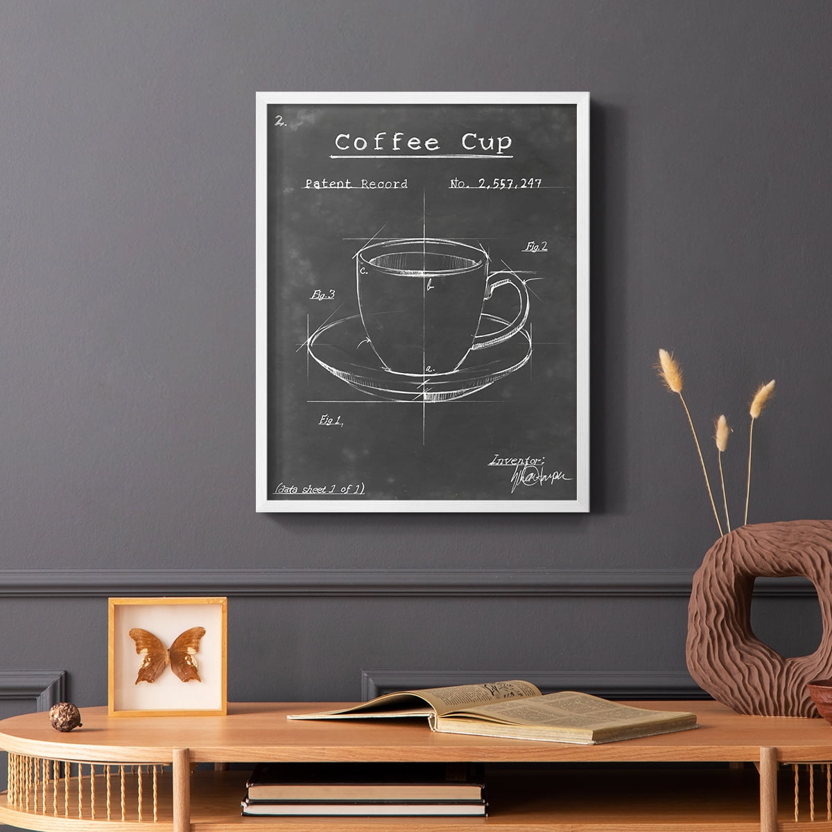 Morning Routine II Framed Print in White Solid Wood Framed Print No Nail Hanging