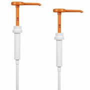 Comfort Axis 1 oz(30ml) Orange/White Hand Pump Dispenser, 9.5" Dip Tube, 38mm (38-400) Neck Closure Without Lock-Down (2 Pack)