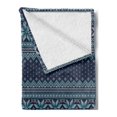 thumbnail image 2 of Nordic Soft Flannel Fleece Throw Blanket, Simplistic Pattern with Chevron Herringbone Abstract Snowflake Print, Cozy Plush for Indoor and Outdoor Use, 70" x 90", Turquoise and Dark Blue, by Ambesonne, 2 of 5