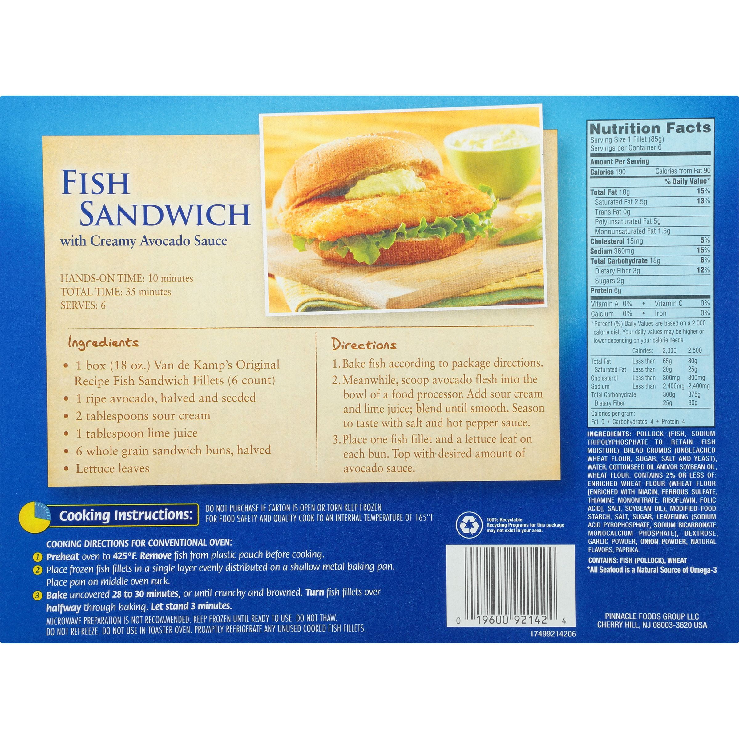 van de kamp's fish sticks cooking directions