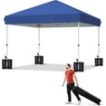 thumbnail image 1 of AKDSteel Tente à Auvent Escamotable 10x10, Tente à Auvent de Patio avec Installation à un Bouton, Sac à Roulettes Portable, 4 Sacs de Lest, Tente Instantanée d'Extérieur à 3 Hauteurs Réglables pour Fêtes, Camping, Plage, 1 of 8