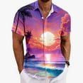 thumbnail image 2 of LIUJUNSHOP Men's Stylish Casual Printed Shirt Slim Fit Button Down Tropical Summer Beach Wear Comfortable Breathable Fabric Pink XL, 2 of 4
