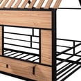 thumbnail image 4 of Metal Twin Loft Bed In Black. Stable Construction. House-shaped With Intriguing Roof & Window. Guardrails For Safe Slumber. Adds Character And Style To Bedroom. 78.1"l X 41"w 76.5"h. Assembly, 4 of 6