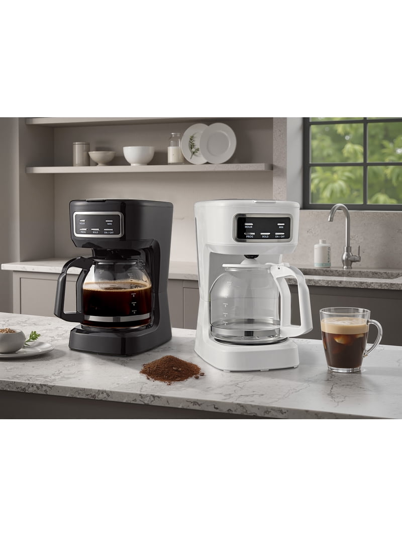 Mainstays Black 12-Cup Programmable Coffee Maker, 1.8 Liter