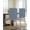thumbnail image 5 of nqOlkjepod Navy Blue Moire Chair Covers Set of 6, Decorative Chair Back Cover, Water Ripple Stripe Farmhouse Dining Room Chair Slipcovers Removable Chair Protectors Covers for Party Banquet, 5 of 7