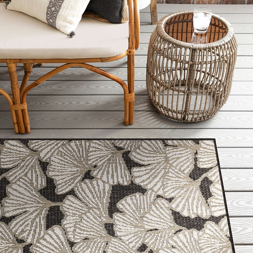 Mohawk Home Jade Butterfly Outdoor Area Rug, Dark Grey, 2' 6" x 6'