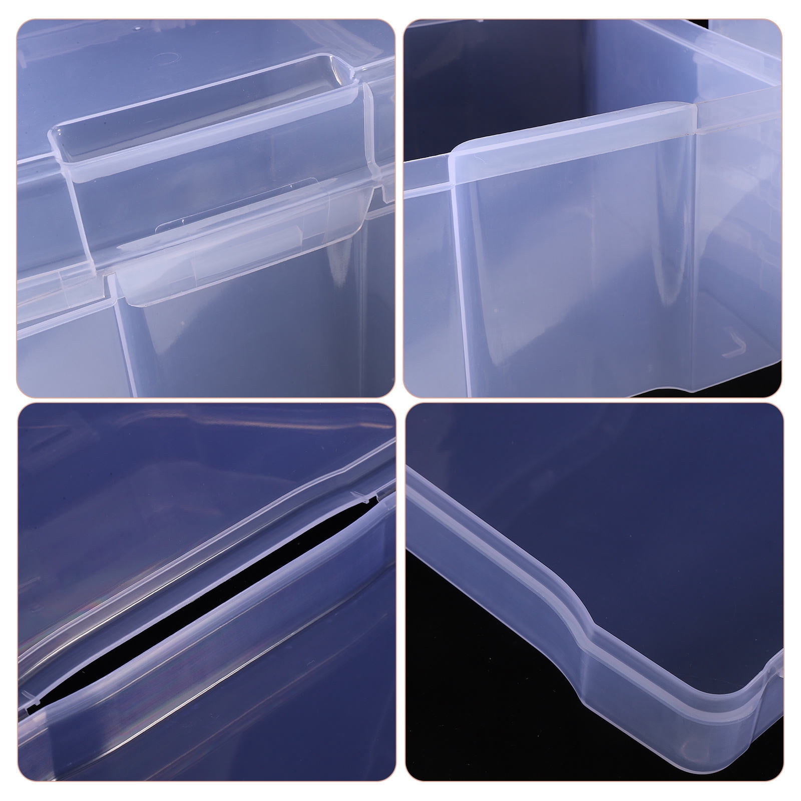 BESTYASH 6-Pack Plastic Storage Containers with Dividers for Photos, Greeting Cards, Portable Organizer Box for Easy Storage