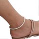 thumbnail image 2 of Tobilleras para mujer, pulseras de pie con perlas de imitación a juego, collares de cuentas redondas, estrellas de metal, joyería para tobillos (blanco), 22 centímetros --- Código de modelo 30367, 2 of 5