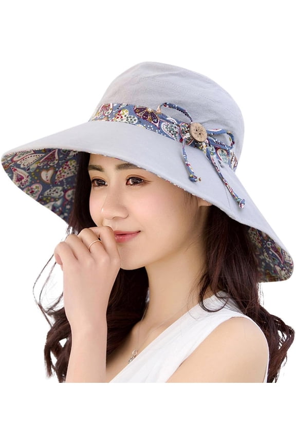 Womens Garden Hat, Both Sides wear, Foldable Wide Brim UPF 50+, pefect for Women Fishing Hiking