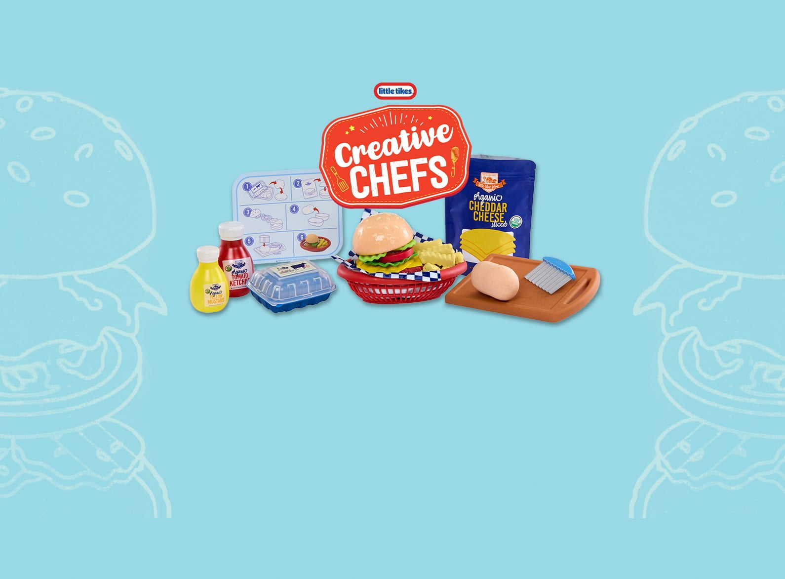 Creative Chefs Blue Shopping Basket, Kids Toy Gift, Ages 3+