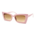 thumbnail image 2 of Womens Narrow Rectangle Square Cat Eye Mod Plastic Sunglasses Pink - Brown, 2 of 4
