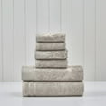 thumbnail image 2 of Modern Threads Jacquard Border 6-Piece Cotton Bath Towel Set, Gray, 2 of 5