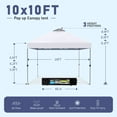thumbnail image 4 of SUMMIT LIVING 10 x 10 ft Pop-up Canopy Tent Straight Legs Instant Canopy for Outside with Wheeled Bag - White, 4 of 8