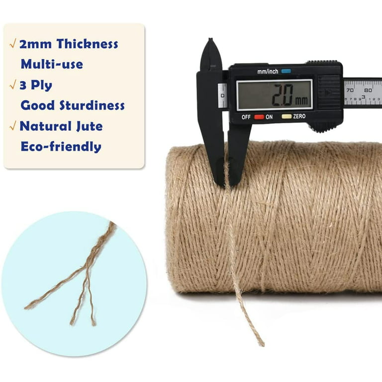 600ft Jute Rope Natural Jute Twine String Thin Rope for Gift Box Packing  Decorat