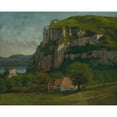 thumbnail image 2 of Gustave Courbet 14x12 Black Ornate Wood Framed Double Matted Museum Art Print Titled: The Rock of Hautepierre (C. 1869), 2 of 5