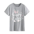 thumbnail image 4 of CAIXIA Easter Shirts for Women Womens T Shirts Cotton Rabbit Graphic Tees Crew Neck Easter Gifts Holiday Short Sleeve Short Sleeve Tops for Women, 4 of 5