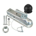 thumbnail image 2 of 2"x 2"Straight Tongue Trailer Coupler For 2in Channel,2in Hitch Ball,3500 Lbs,Electroplated,RV Parts,Camper Caravan Accessories ,Weatherproof Double Locking Hitch Pin, 2 of 7