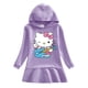 thumbnail image 3 of Hello Kitty lindo dibujo animado impreso bebé vestido con volantes traje de niños Sudadera con capucha de algodón puro vestido de suéter falda Casual para niñas y niños, 3 of 5