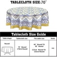 thumbnail image 2 of Yellow and Blue Floral Tablecloth Round 70 Inch Farmhouse Boho Tablecloth Spring Summer Fabric Table Cloth With Wrinkle Resistant For Kitchen Holiday Picnic Party Dinner Room Indoor Outdoor Decor, 2 of 7