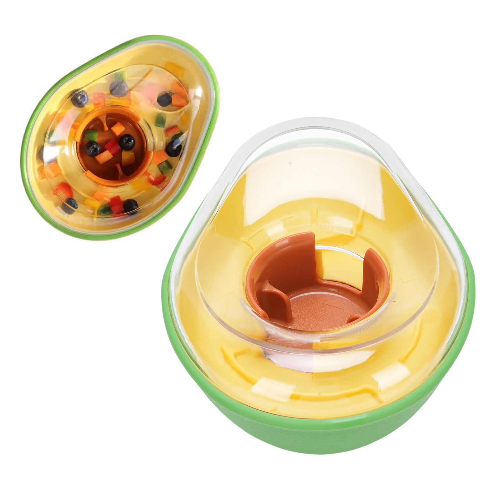 M Buder Avocado Slow Feeder Dog Bowl Plastic Automatic Pet Food Dispenser Puppy Interactive Toy 9.06 inches / 23 cm
