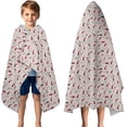 thumbnail image 3 of Light Pink Christmas Gnome Pattern Hooded Bath Towel，50"x30" for Ages 3 To 12 Kids, Quick Dry Lightweight Soft Microfiber Hood Beach Towel Cover Up for Kids, 3 of 7