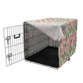 thumbnail image 3 of Peony Dog Crate Cover, Repetitive Romantic Vintage Flower Leaves Illustration, Easy to Use Pet Kennel Cover Small Dogs Puppies Kittens, 7 Sizes, Pink Olive Green, by Ambesonne, 3 of 6
