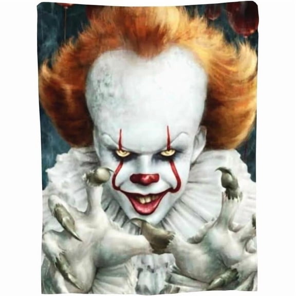 Clown Horror Luxury Throw Blanket Warm Soft Flannel Bed Blanket for Living Room Sofa Bedroom Decor Young Adults Men Women Boy Girl Gift Gifts