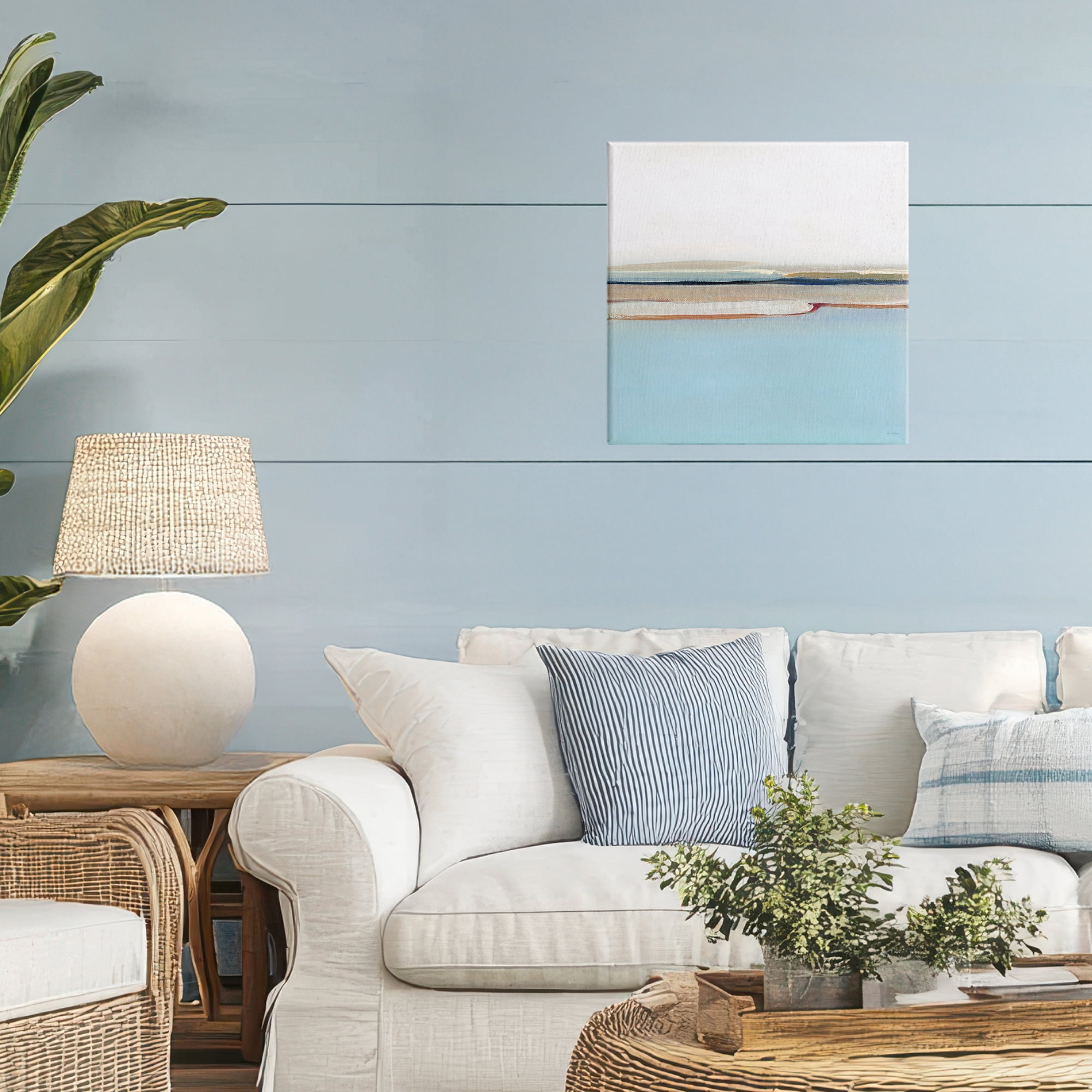 Stupell Industries Serene Minimal Shoreline at Dawn Canvas Wall Art, design by Sally Swatland