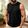 thumbnail image 5 of Kalauyu Sleeveless Gym Tank Tops for Men Round Neck Soft Smooth Breathable Loose Solid Color Summer Athletic Muscle Basic Tank Tops, 5 of 5