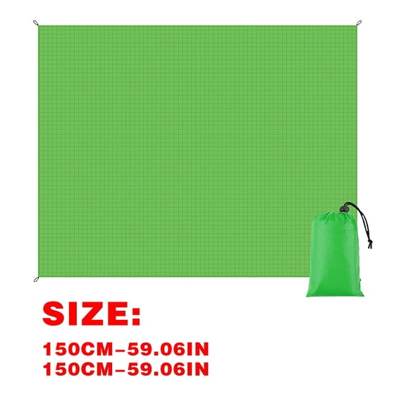 Rkxzt Camping Mats,Outdoor Waterproof Picnic Blanket 150cm x 140cm Large Sand Free Camping Mat for Beach Travel,Rugs|Polyester,Cotton,Green