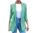 thumbnail image 2 of Lovskoo 2024 Blazers for Women Business Casual Ladies Solid Turn Down Collar Jacket Long Sleeve Coat Outerwear Green, 2 of 7