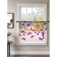 thumbnail image 2 of Sheer Curtains 45 Inch Length, Pink Spring Floral Semi Sheer Curtains Light Filtering Window Treatment, Farmhouse Flowers Butterfly Watercolor Privacy Voile Drapes for Living Room Bedroom 52x45 Inch, 2 of 7
