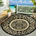 thumbnail image 3 of Aonewoe Round Outdoor Rugs 5Ft Waterproof Patio Plastic Straw Rug Reversible Camping Carpet Indoor Outdoor Area Rug for Patio,Deck,Balcony,Picnic,Beach,Outside, 3 of 8