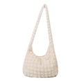 thumbnail image 1 of Bolso Mano para Mujer Color Nailon Plisado Burbujas para Viajes Oficina (beige), 1 of 9