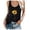 Black, variant on Women's Camisole Tank Top Round Sunflower Neck Print Sleeveless T Undershirt
