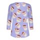 thumbnail image 5 of Puntoco Blusa informal de cuello redondo con mangas 3/4 cortas y estampado a la moda para mujer, 5 of 5