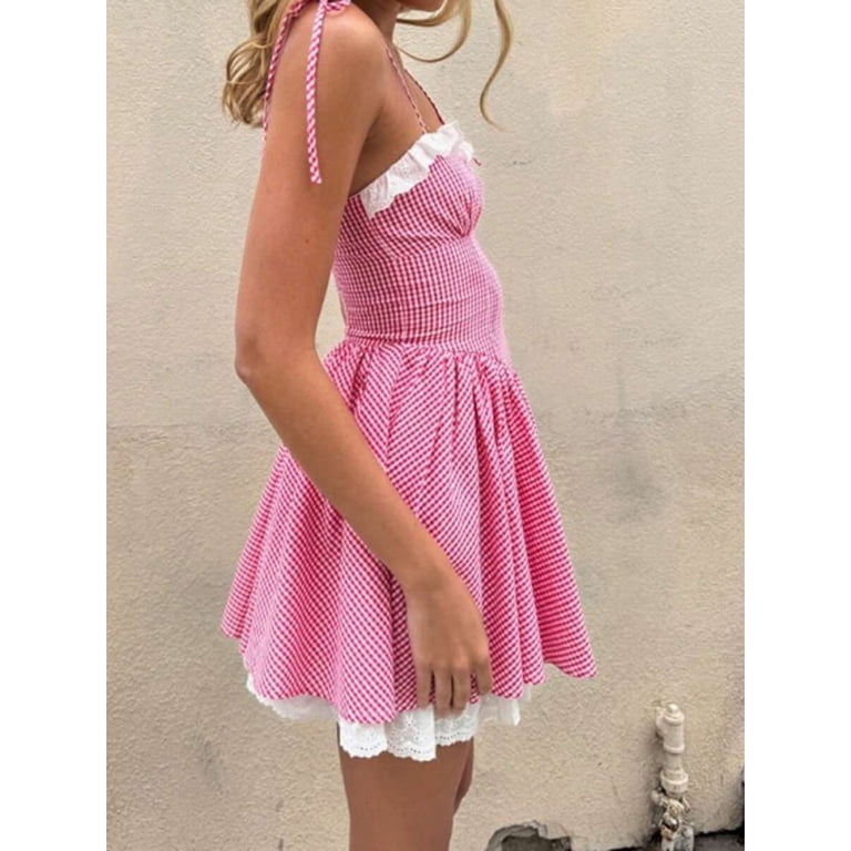 pink gingham a line dress Mini Cami With Ruffle Trim And Tie-Up Spaghetti Straps A-Line Fit ZAPAKASA Women Grey Blue Aline dress Color:champagne line%20design%0D%0ALace%20trim%0D%0ABow%20detail%0D%0ACorset%20detail%20at%20back%0D%0AGentle%20Dry%20Clean%20Only%0D%0ALength%3A%20Midi%0D%0A%0D%0AMATERIAL%3A%0D%0A%0D%0APolyester%20%2B%20Cotton%0D%0AHigh%20quality%20durable%20fabric