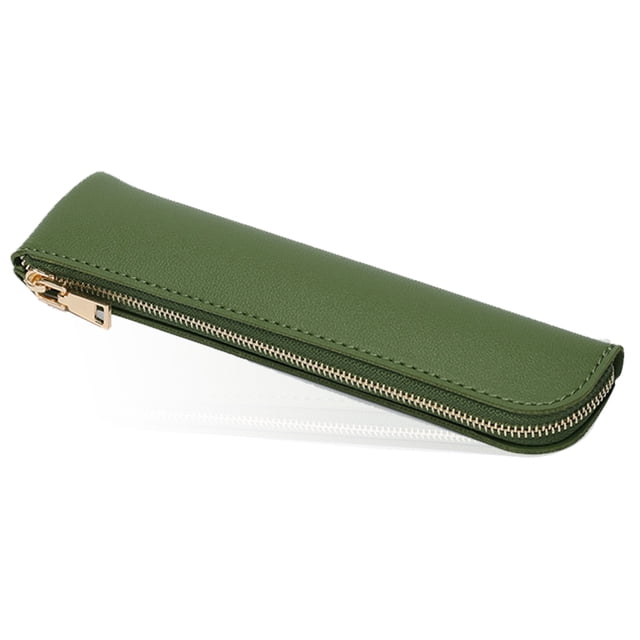 Estuche de cuero para lápices, Estuche para bolígrafos, Estuche para lápices pequeño para adultos, Estuches para bolígrafos, lápices y marcadores, Mini estuche para lápices de cuero con cremallera