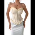 thumbnail image 3 of Tops de Sujetador para Mujer con Retazos de Encaje y Cintura Adelgazante para Usar Como Prenda Exterior Albaricoque L, 3 of 10