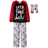 Girls Black Elf on the Shelf Let's All Take A #Selfie Christmas Pajamas Set XS