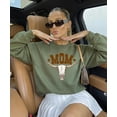 thumbnail image 5 of Mom Bull Skull Sweatshirt for Women Trendy Western Country Style Crewneck Army Green Sweatshirt Adult Small, 5 of 7
